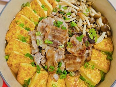 菇菇肉豆腐煲