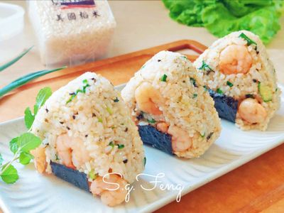 日式蝦仁櫛瓜飯糰(美國稻米)