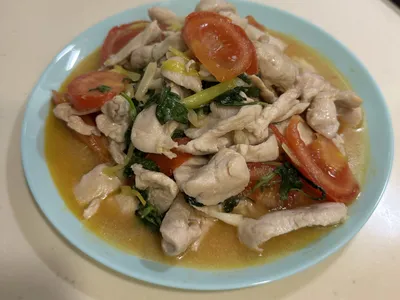 塔香雞胸炒蕃茄