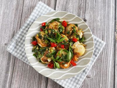 九層塔蒜香帆立貝