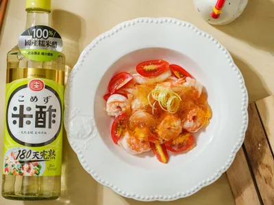 醋凍佐蝦仁沙拉│白醋料理