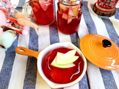 青蘋果洛神花凍