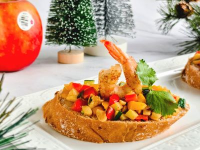 蘋果彩蔬蝦仁軟歐