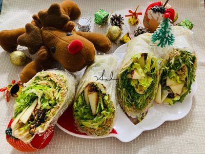 蘋果櫛瓜蔬菜捲/素/10分鐘