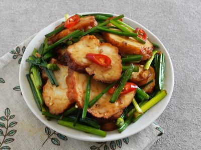 花枝捲炒韭菜花