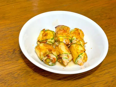 櫛瓜鮮蝦捲