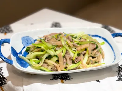 榨菜肉絲+青江菜