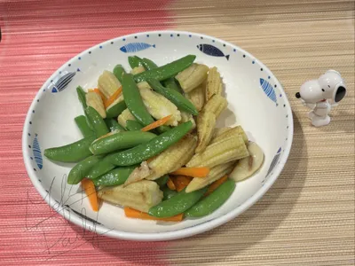 零廚藝系列：玉米筍清炒荷蘭荷蘭豆