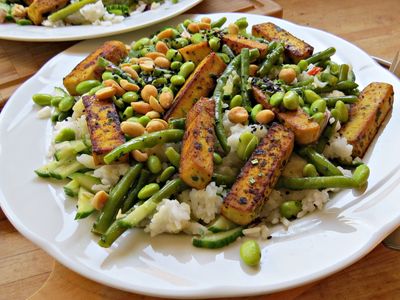 糙米豆腐碧玉盤