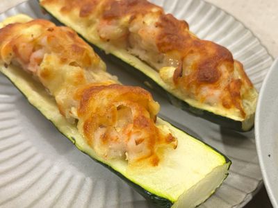 焗烤蝦滑櫛瓜船