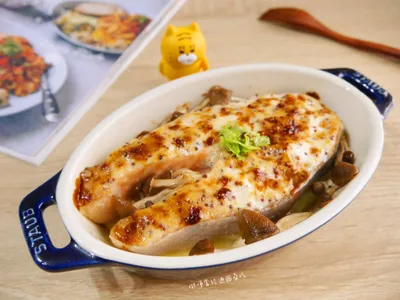 焦糖芥末籽美奶滋烤鮭魚
