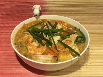 零廚藝系列：鮮蝦豆腐煲
