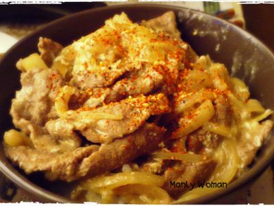 參考食譜 : 假日本鬼子之牛井+ˋ來一發