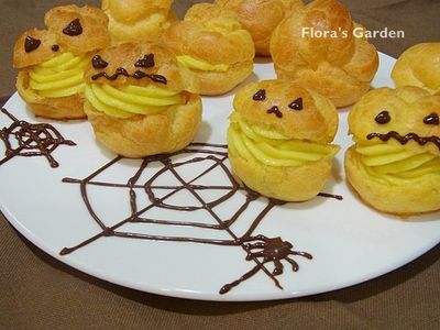 參考食譜 : 萬聖節--超簡單‧南瓜泡芙