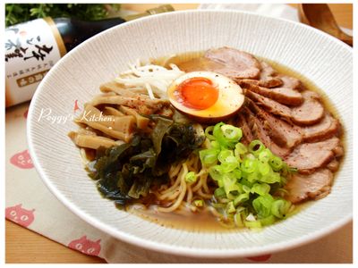 參考食譜 : 《Peggy廚房》醬油叉燒拉麵 附溏心蛋