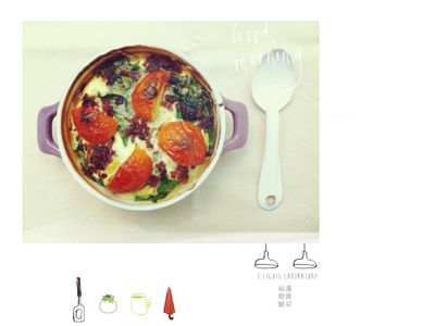 參考食譜 : 菠菜蕃茄烤蛋