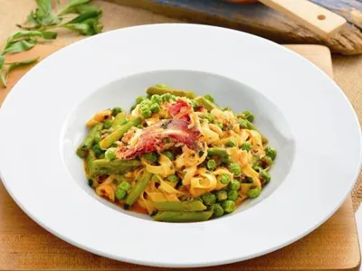 【楓味美食】龍蝦義大利麵配青豆及蘆筍