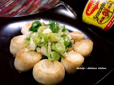 參考食譜 : 蒜香奶油素干貝