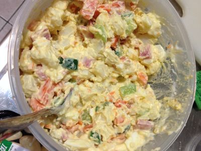 參考食譜 : *annalilymami料理*-馬鈴薯火腿沙拉