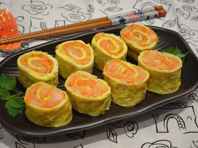 紅蘿蔔蝦肉蛋卷