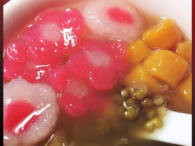 開幾朵小花脆圓綠豆湯