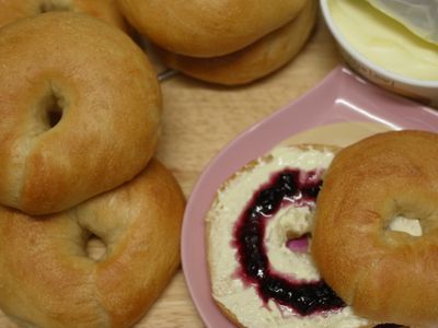 參考食譜 : 低熱量早餐-原味貝果