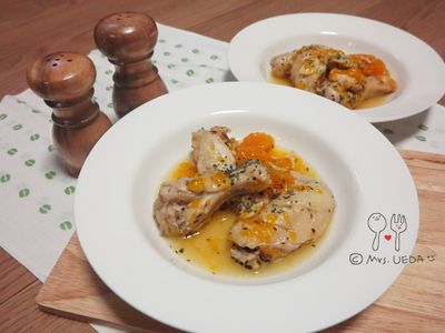 參考食譜 : ♥橘子瓣佐迷迭香嫩雞♥(上田太太愛料理)