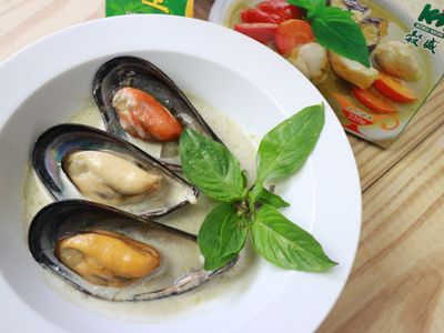 參考食譜 : 綠咖哩淡菜【穀盛綠咖哩】