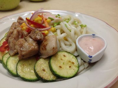 參考食譜 : 節瓜雞腿優格烏龍麵