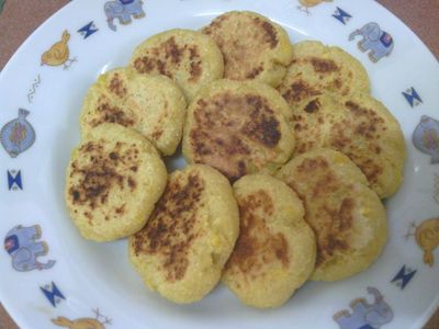 地瓜豆渣甜餅~冷吃熱吃風味不同唷！