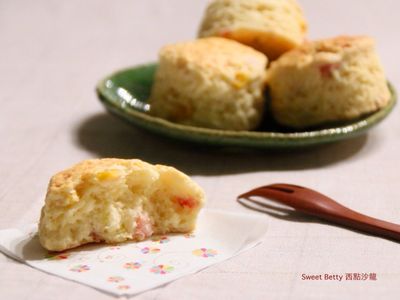 參考食譜 : 玉米粒火腿司康