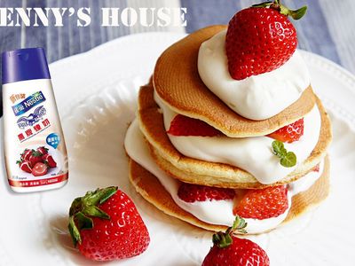 草莓鬆餅 - 蛋糕鬆餅款『鷹牌煉奶』