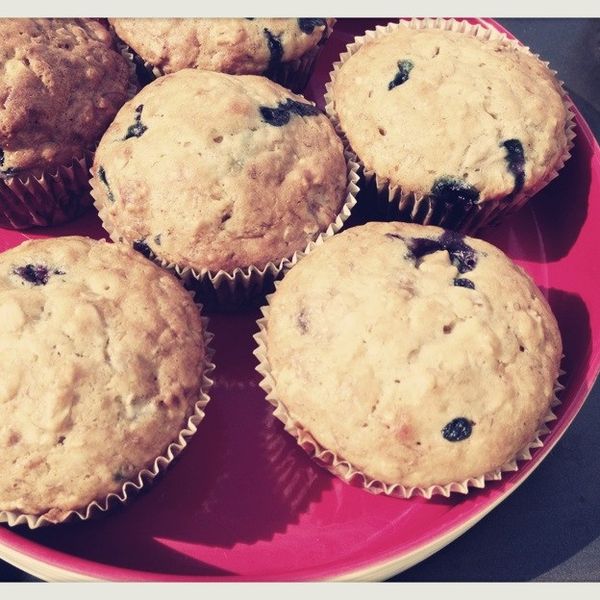 三分鐘入烤箱之香蕉藍莓瑪芬：carolquivive 一起做