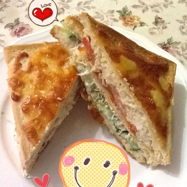 焗烤鮪魚沙拉三明治：Miko Q 一起做