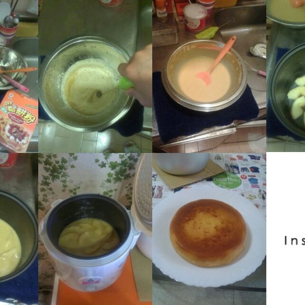 電鍋零失敗♡蜜香蘋果蛋糕：傻傻當上媽 一起做