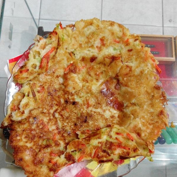 絲瓜煎餅 : 諭諭一起做