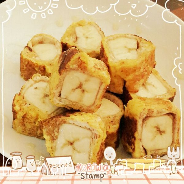 蓁料理♥法式香蕉土司捲：Jhih Sin Chou 一起做