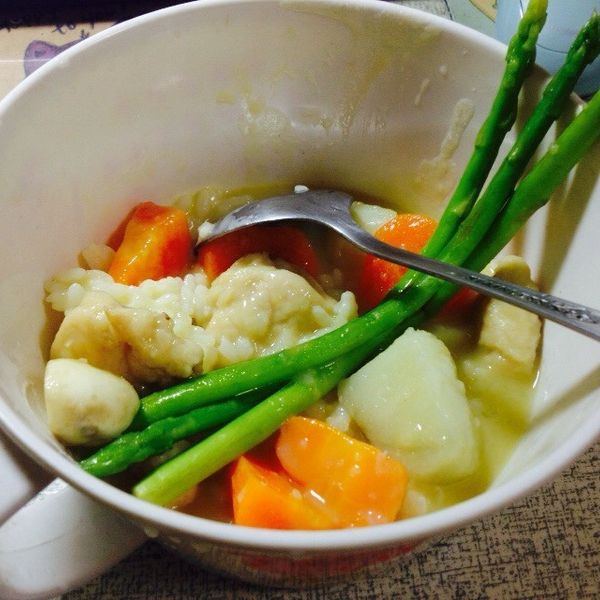 奶油燉雞肉：魚 一起做