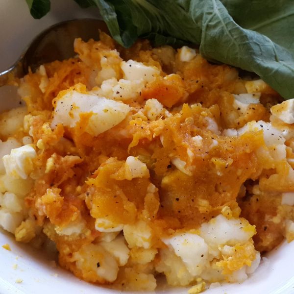 南瓜馬鈴薯蛋沙拉(電鍋版)：Timmy Chang 一起做