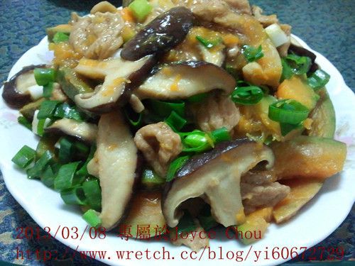 木耳麵筋燒南瓜 : FIONA一起做