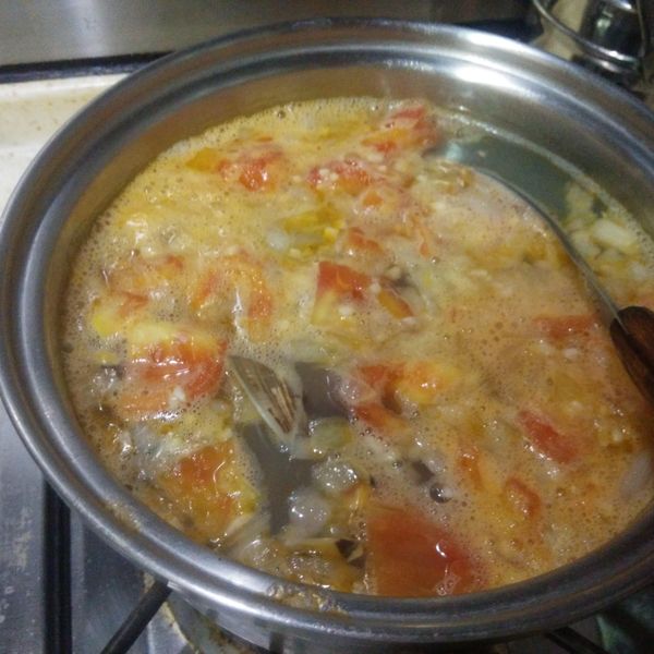 洋蔥番茄蛤蜊湯 ♪♪快手靚湯2♪♪：星星 一起做