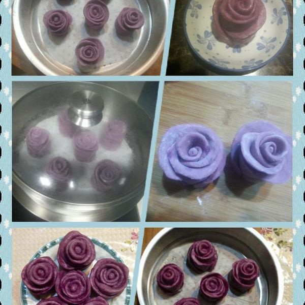 紫薯玫瑰花饅頭 : DODO一起做