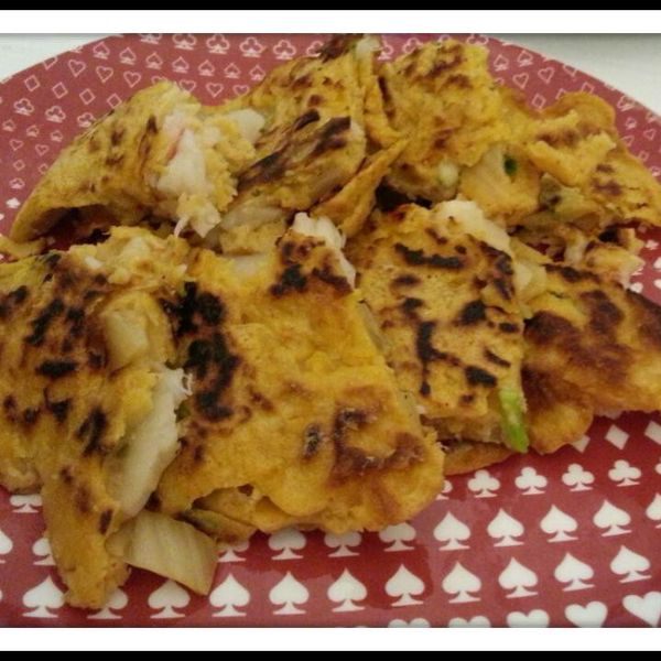 韓式海鮮煎餅~簡單不失敗 : 小藍cook一起做