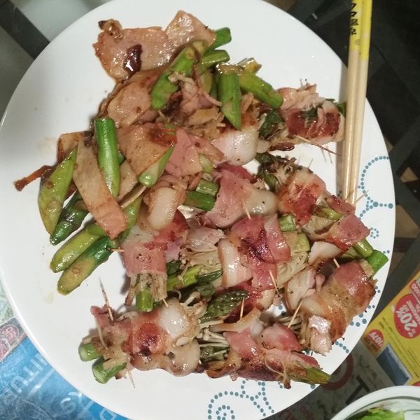 培根蘆筍捲 : Nowitzki Wong一起做