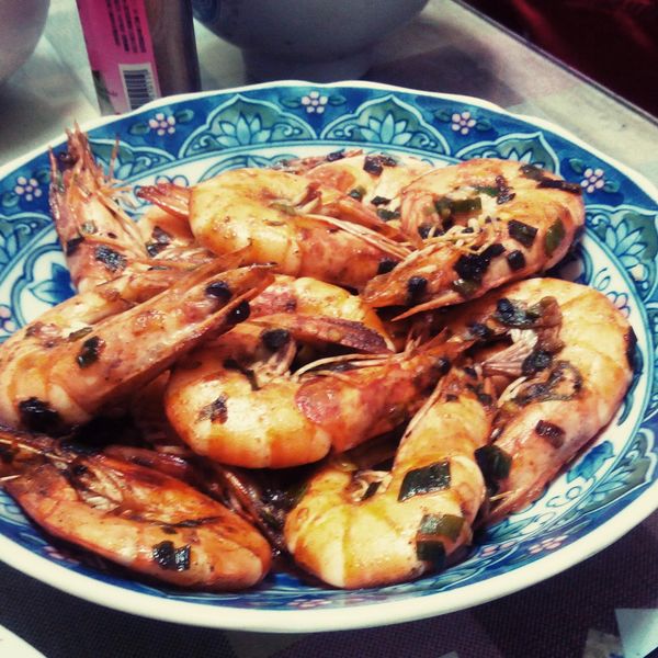 下酒菜～椒鹽蔥爆蝦 : Wei Ru一起做