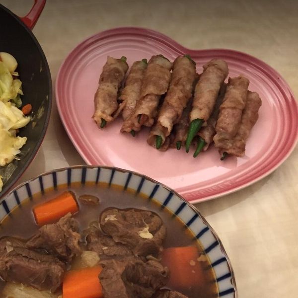 【深夜食堂】五花肉蕃茄卷（豚バラトマト巻き）：❤️Vicky  一起做