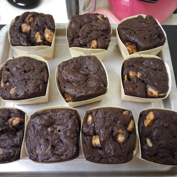 香蕉巧克力瑪芬：鍾靜宜 一起做