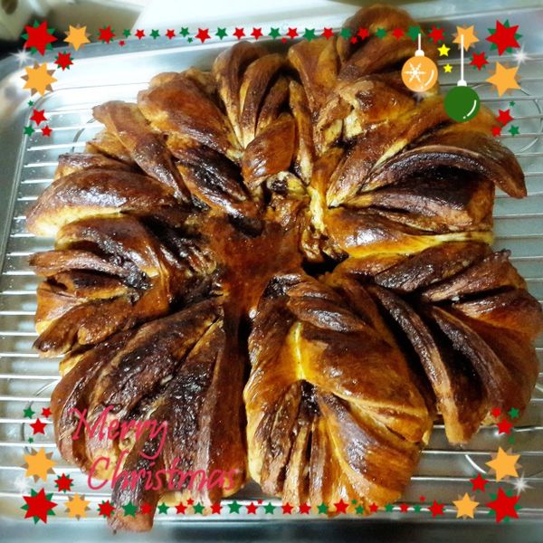 聖誕花環麵包：Yu 一起做