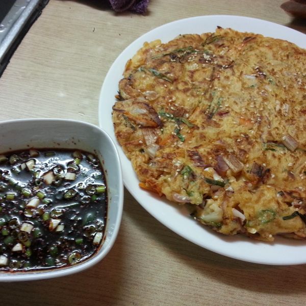 海鮮煎餅 : 小瓊一起做