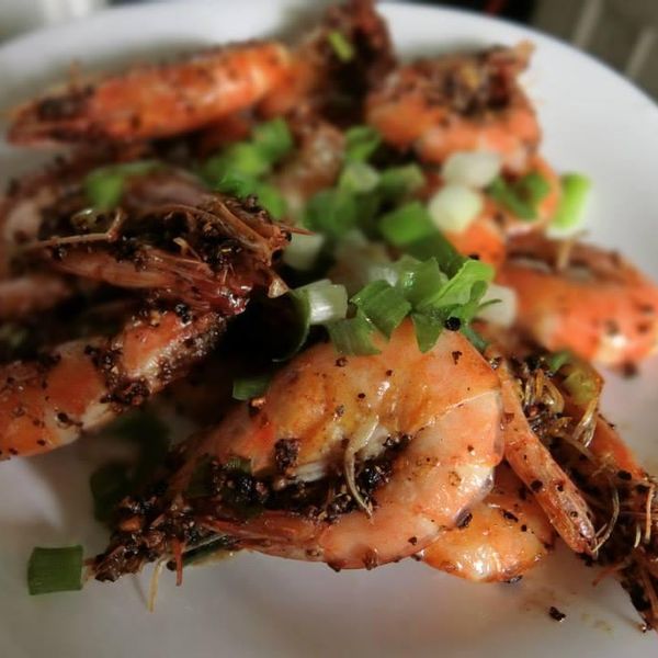 黑胡椒蔥爆蝦：Yingchu Chung 一起做